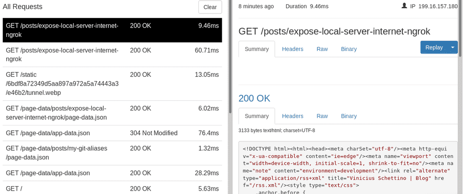 Ngrok inspect interface
